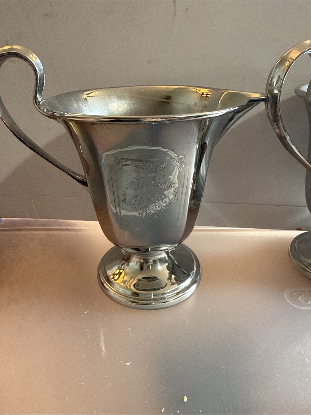 Vintage Farber Bros. Farberware Chrome Sugar and Creamer Set N.Y. USA